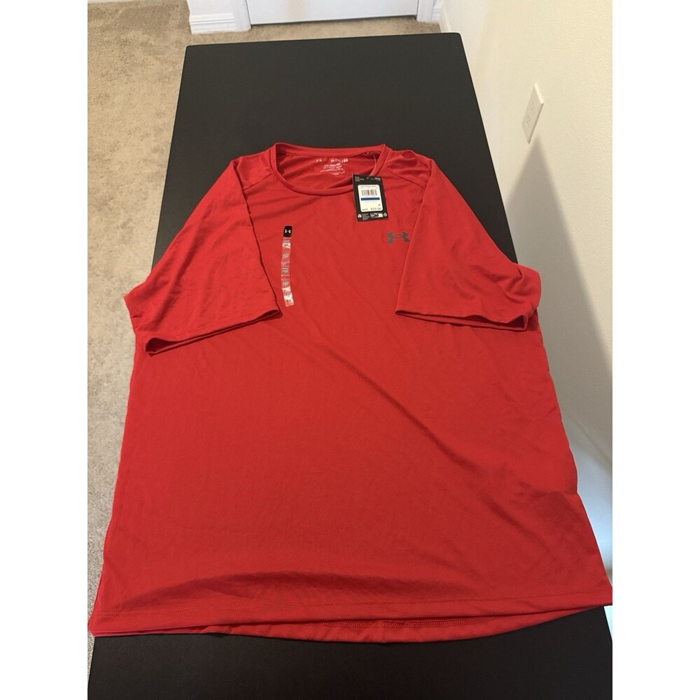 Under Armour UA Tech 2.0 T-Shirt Mens XL Red Athletic Loose Fit Training Tee